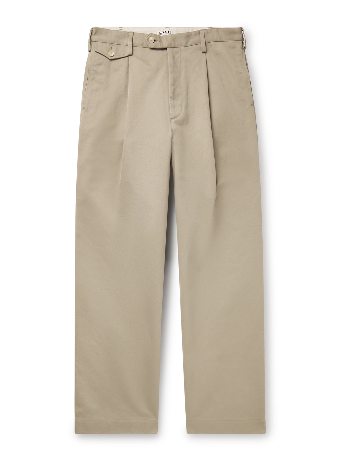 Finx Straight-Leg Pleated Cotton-Twill Trousers