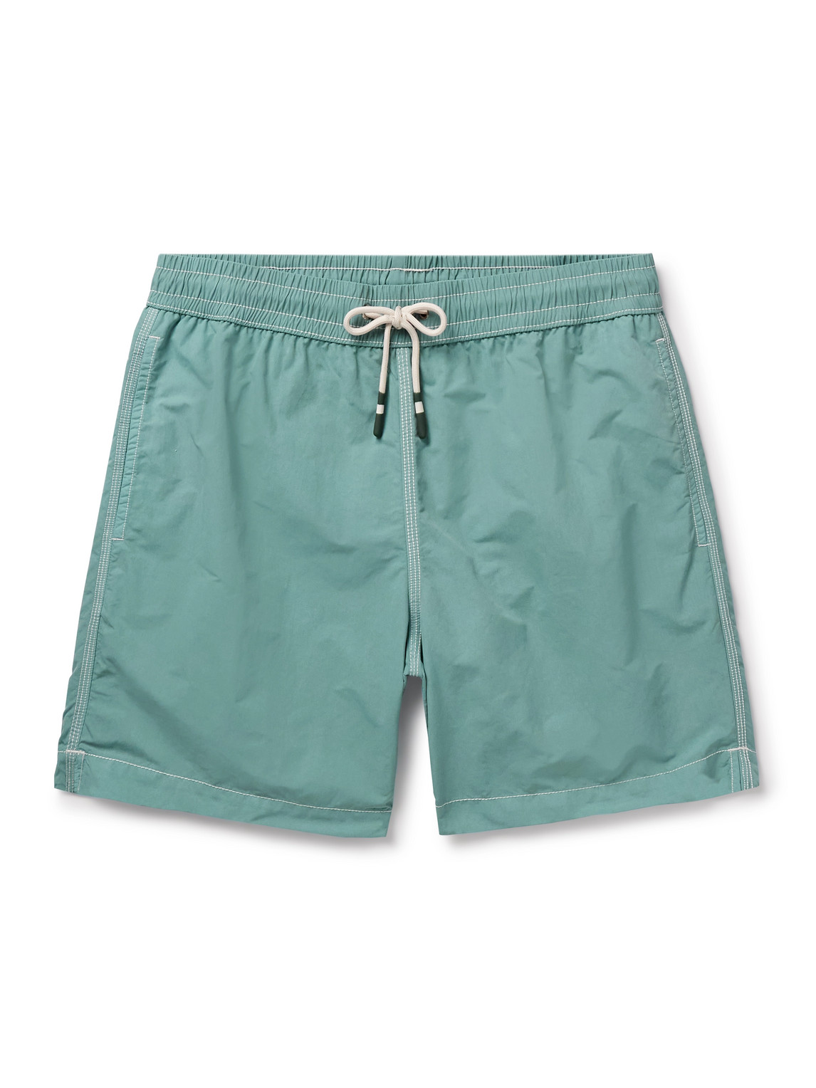 Hartford Straight-leg Mid-length Swim Shorts In Green