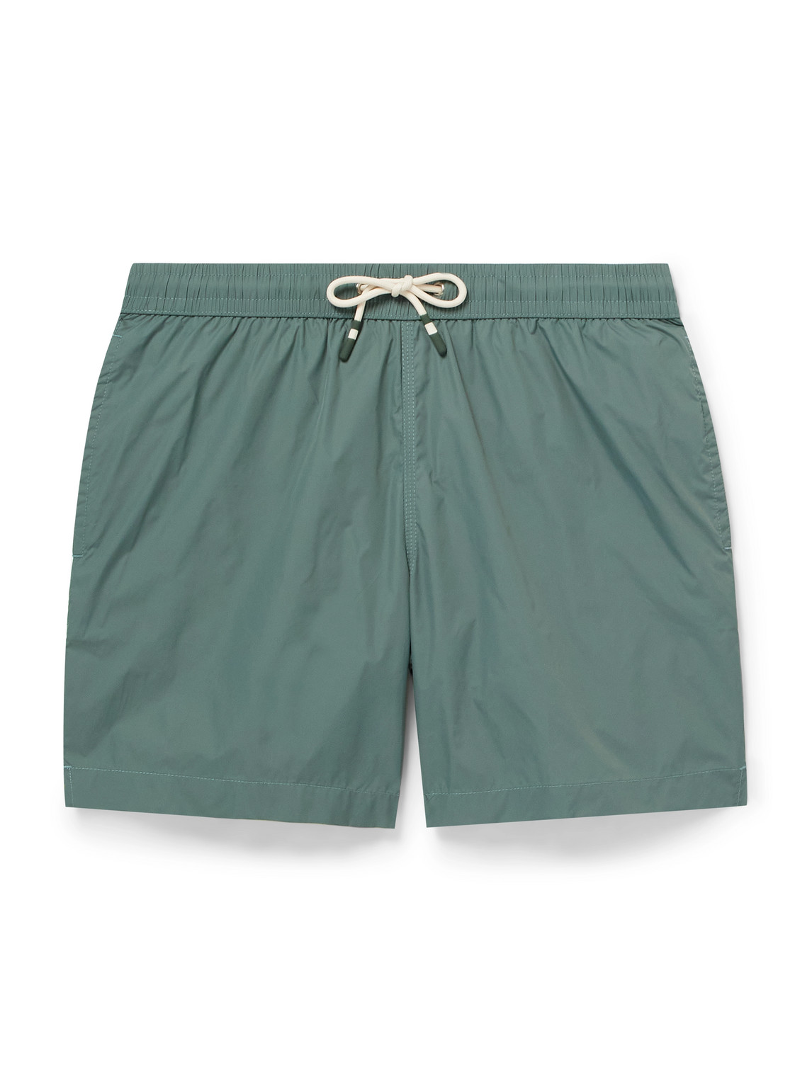 Hartford Straight-leg Mid-length Swim Shorts In Green