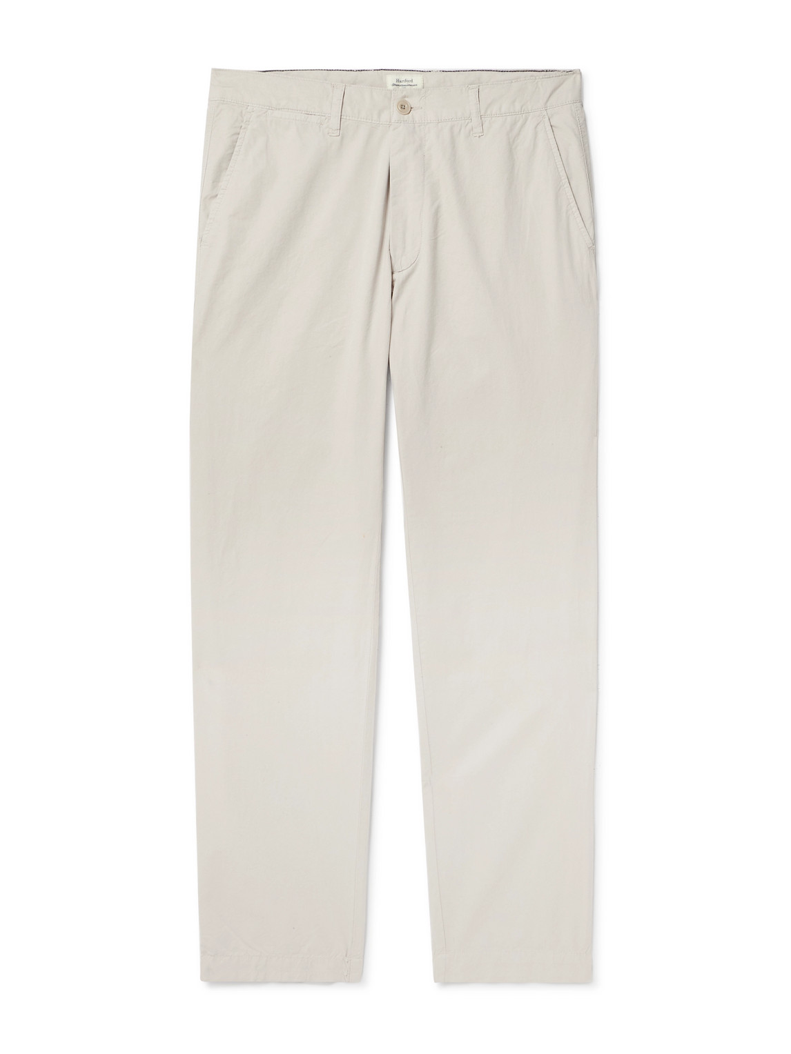 Hartford Tyron Straight-leg Cotton-twill Trousers In Neutrals