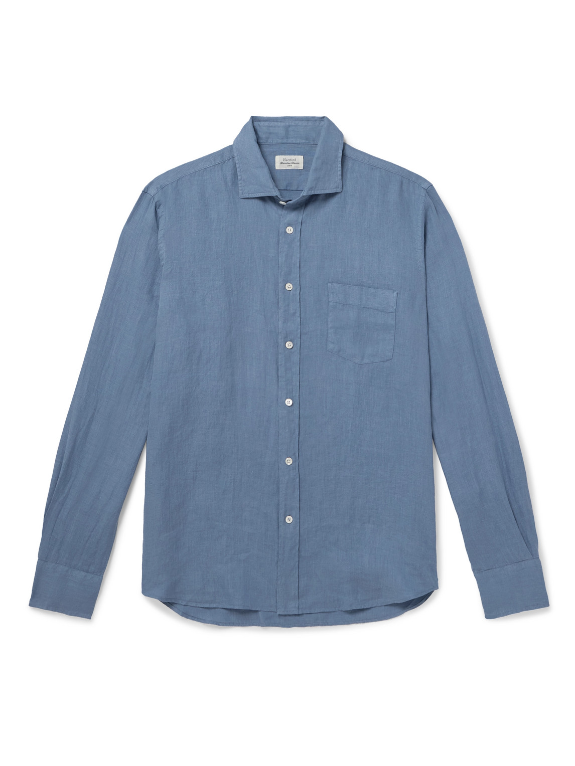 Hartford Paul Pat Linen Shirt In Blue