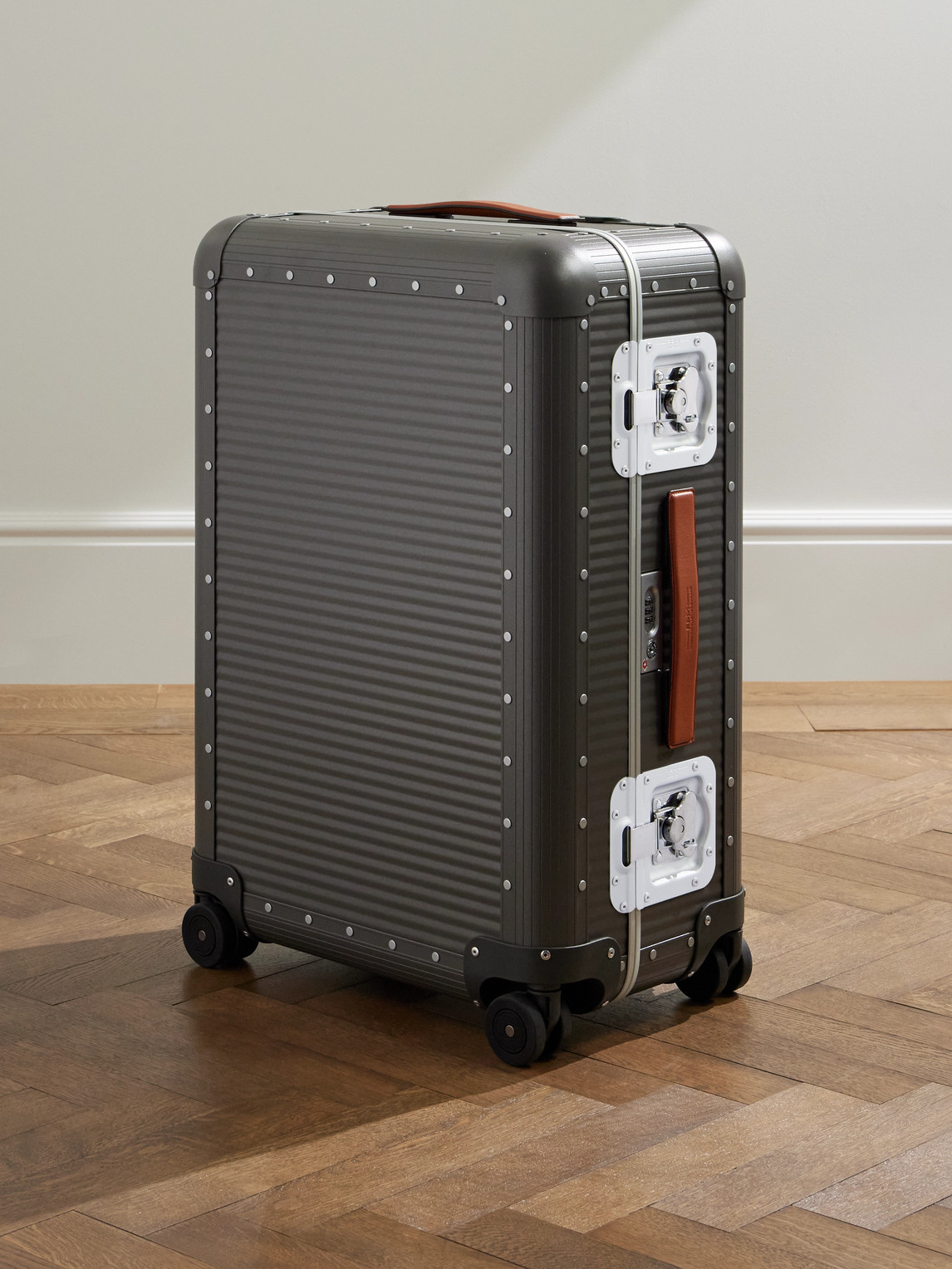 FPM Milano Bank Spinner 68cm Leather-Trimmed Aluminium Suitcase - Men