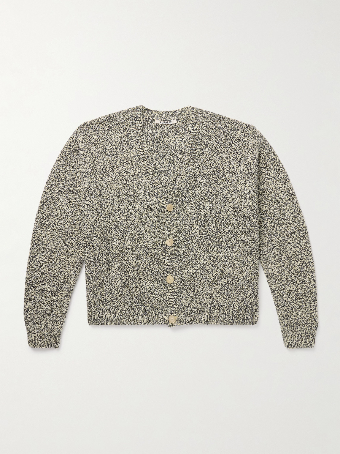 Auralee Cotton And Cashmere-blend Cardigan In Gray