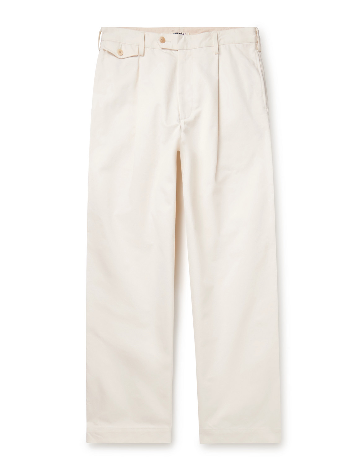 Finx Straight-Leg Pleated Cotton-Twill Trousers