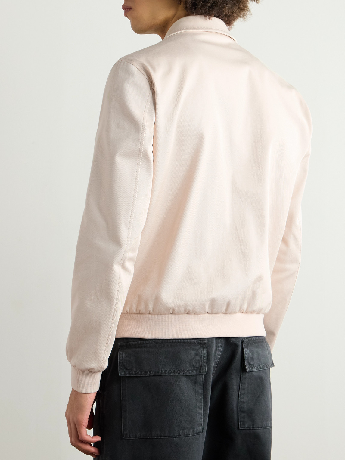 Herno Cotton-blend Twill Bomber Jacket In Neutrals