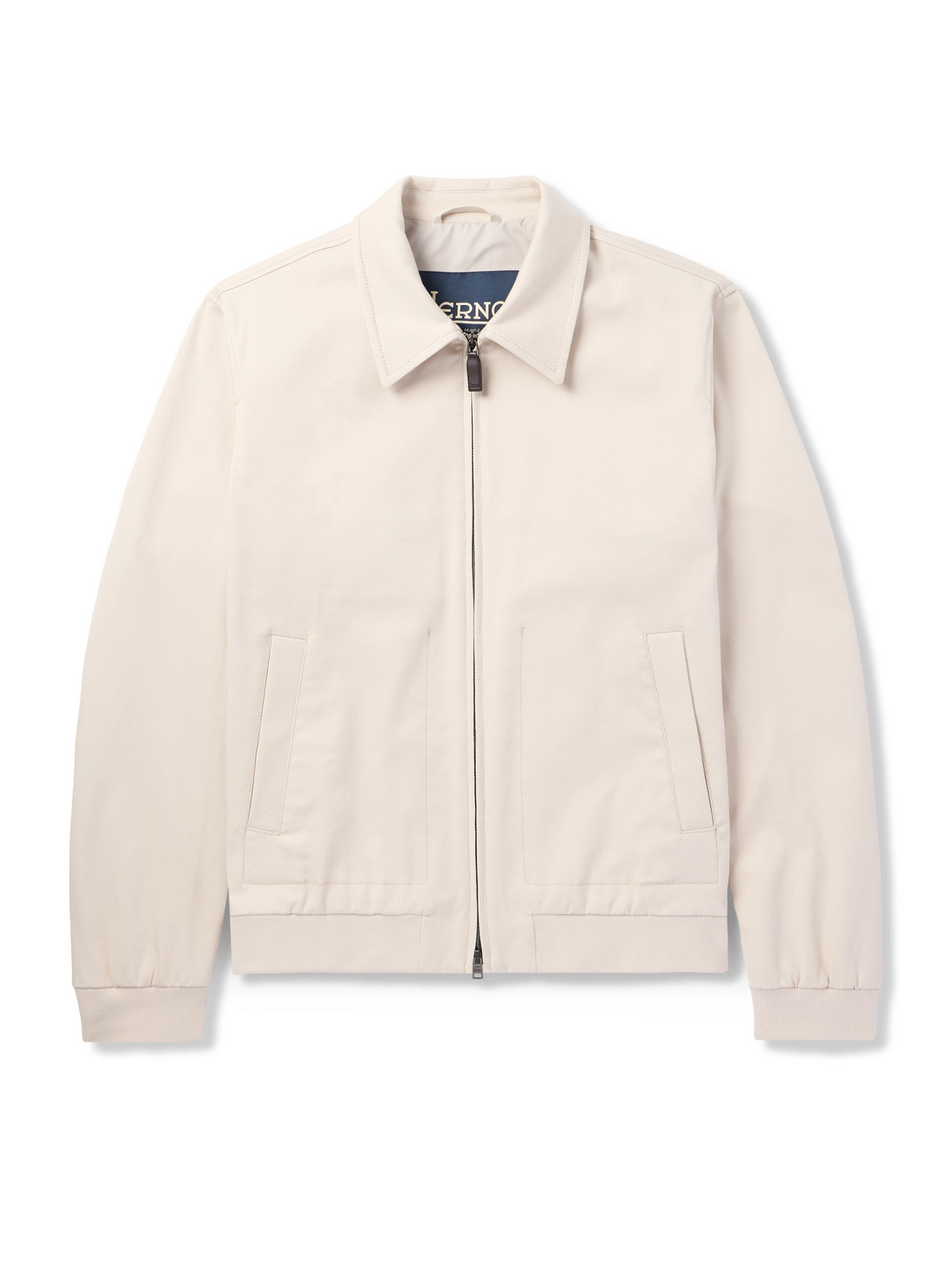 Herno Cotton-blend Twill Bomber Jacket In Neutrals