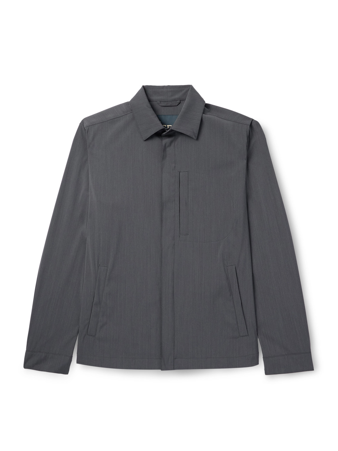 Herno Woven Shirt Jacket In Gray