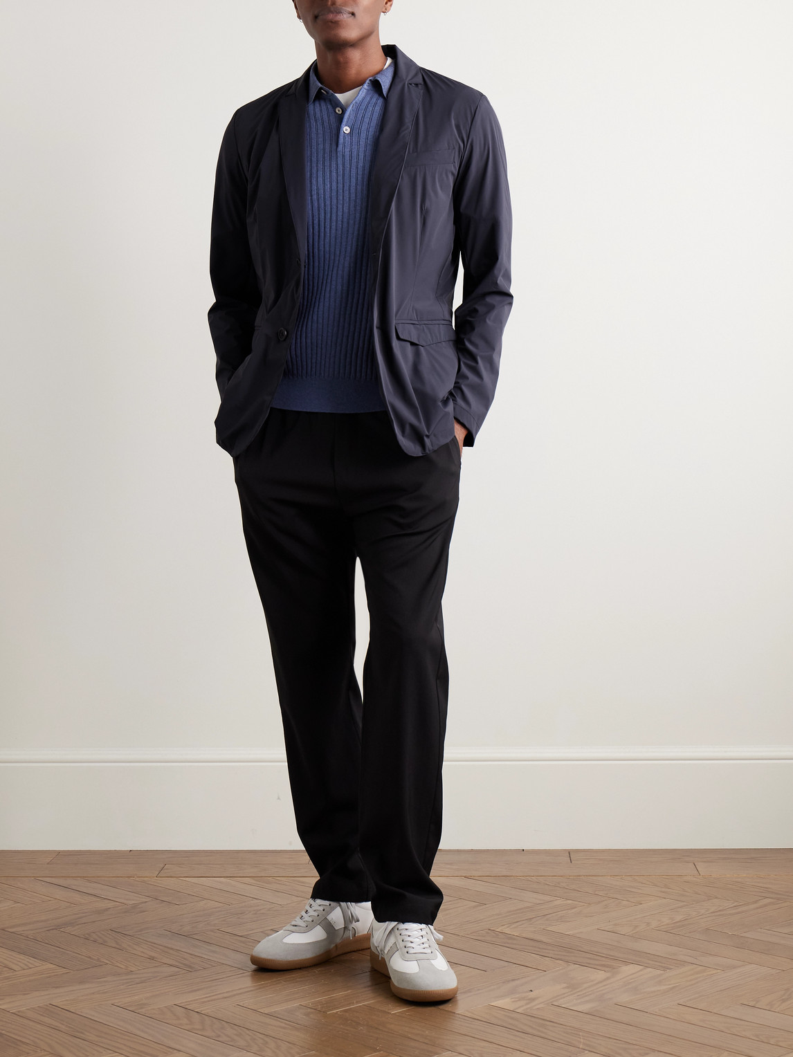 Herno Slim-fit Shell Blazer In Blue