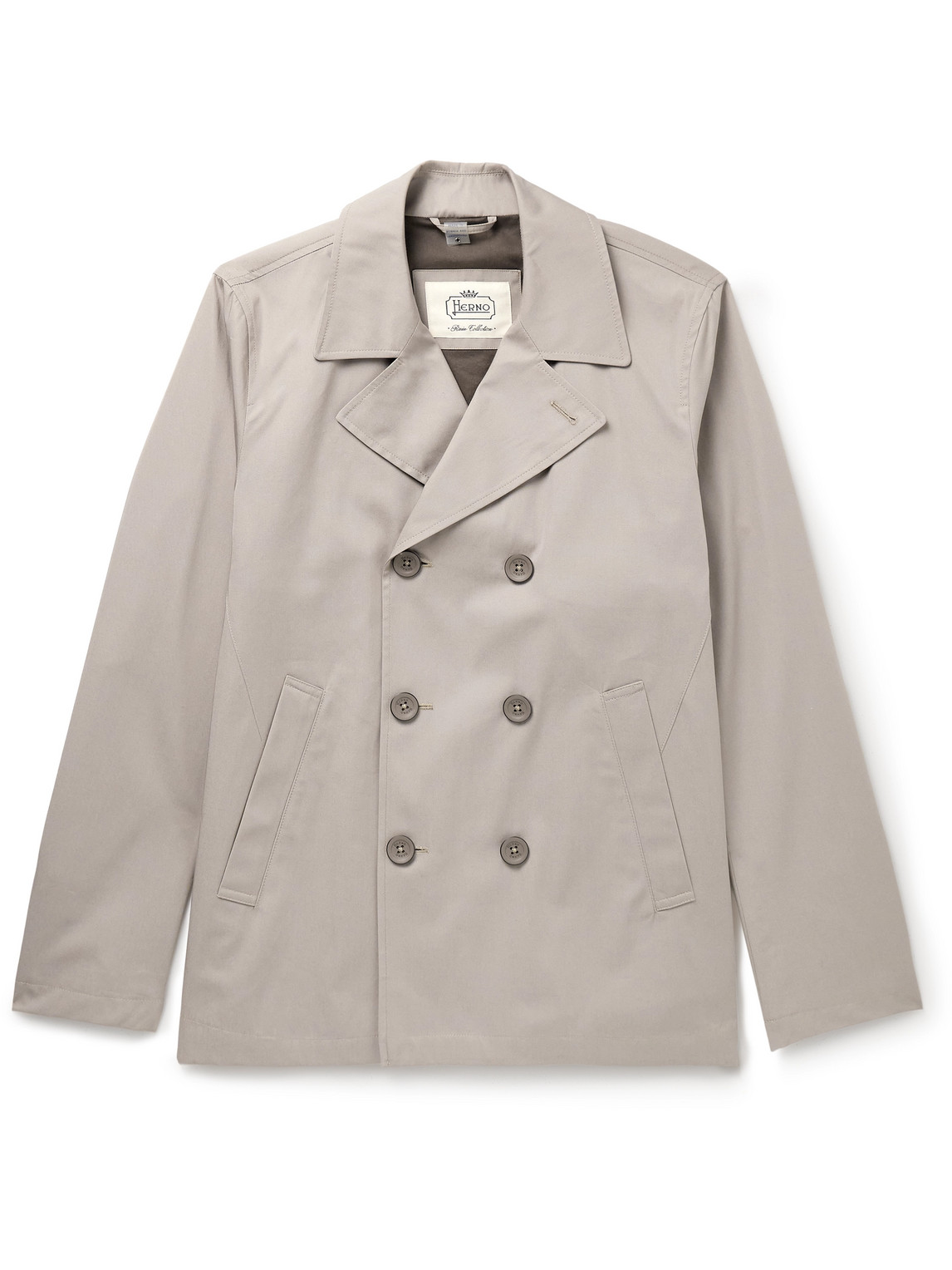 Herno Dove Grey Dean Peacoat In Neutrals