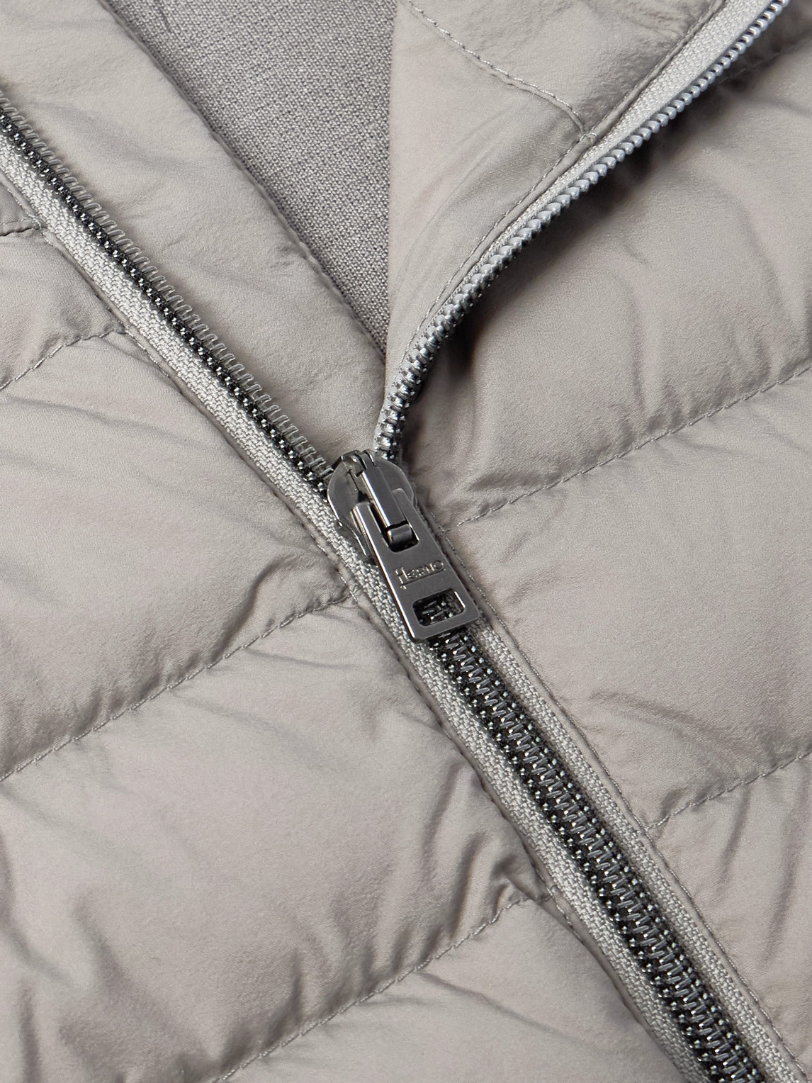 Herno Quilted Shell And Wool And Silk-blend Down Gilet In Gray