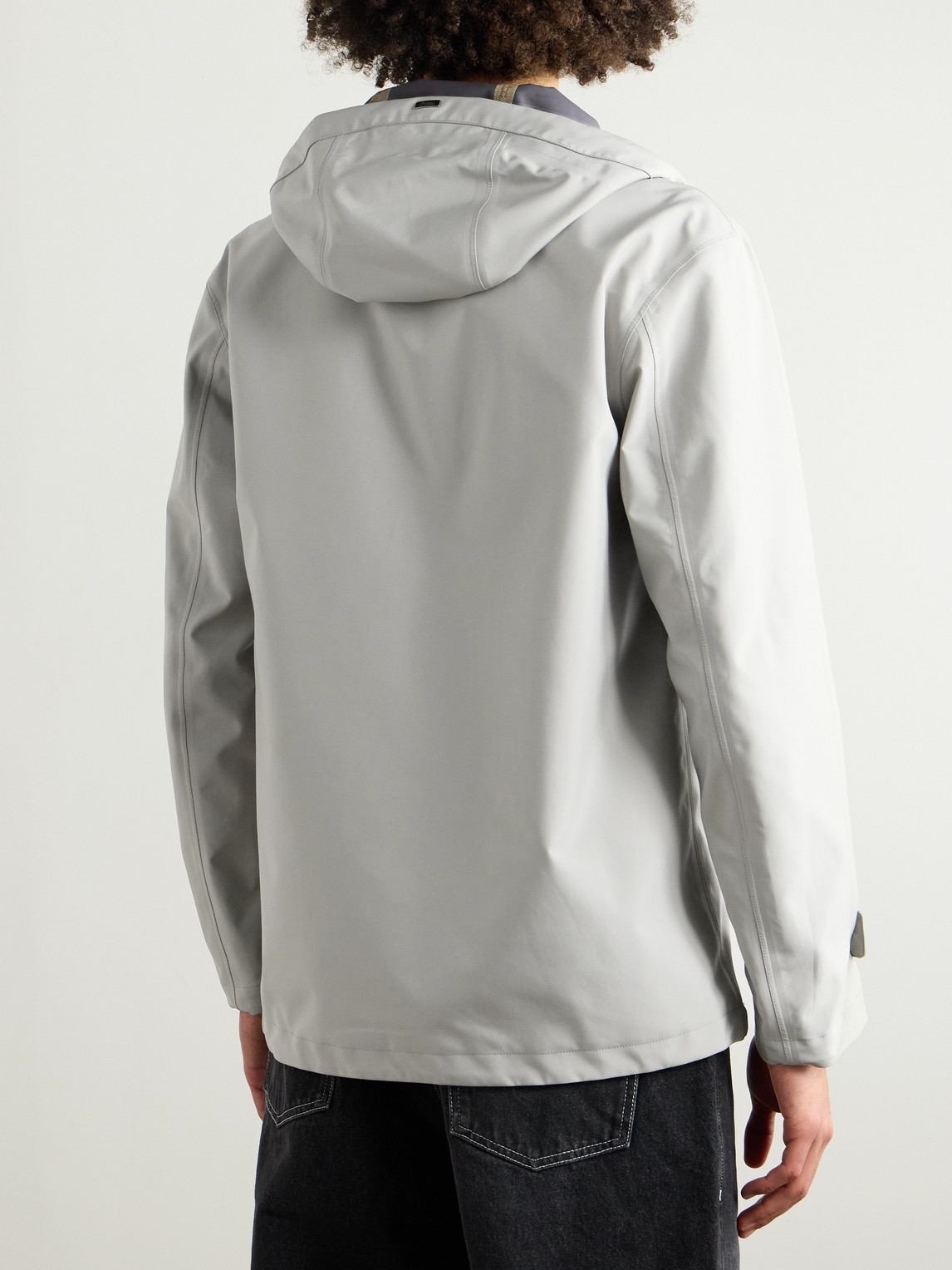Herno Shell Hooded Jacket In Gray