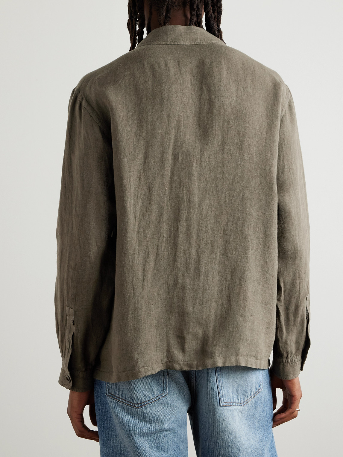 Herno Cotton And Linen Jacket In Green