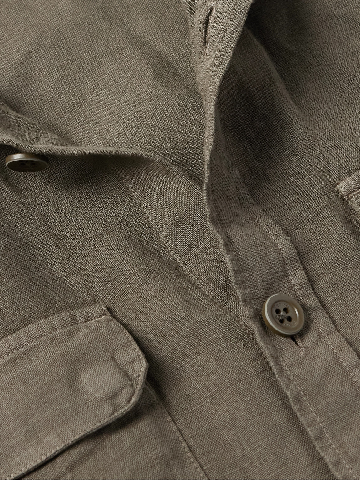 Herno Cotton And Linen Jacket In Green