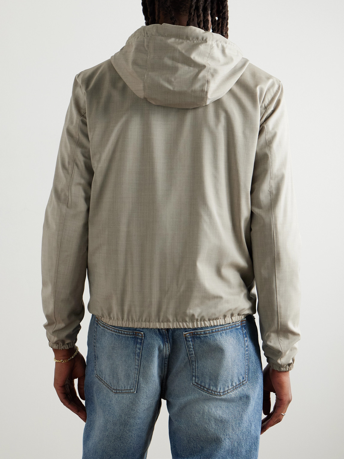 Herno Reversible Virgin Wool And Silk-blend And Shell Hooded Jacket In Neutrals