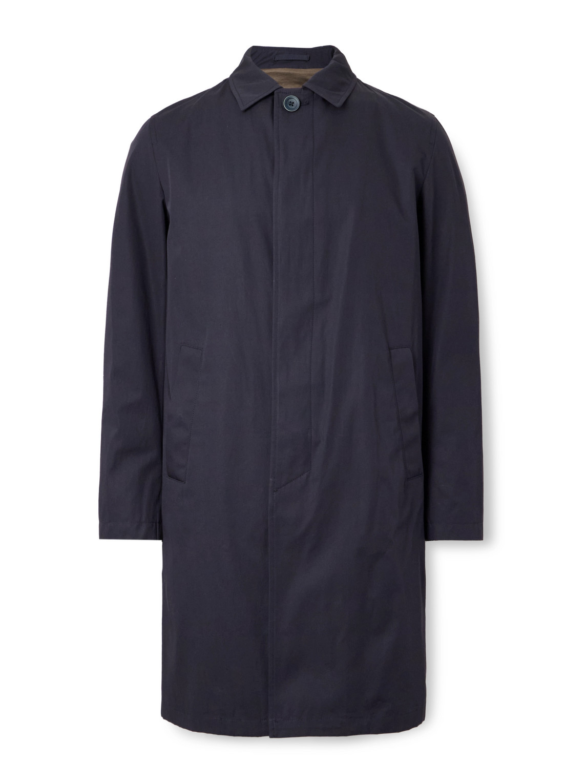 Herno Long Blue Waterproof Coat In High-quality Polyester With Buttons Men In Blue