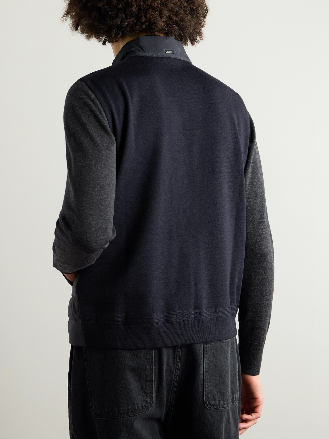 HERNO QUILTED SHELL AND WOOL AND SILK-BLEND DOWN GILET
