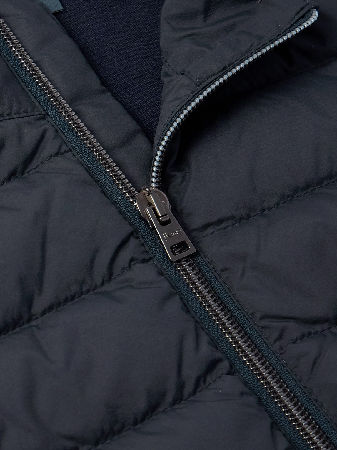 HERNO QUILTED SHELL AND WOOL AND SILK-BLEND DOWN GILET