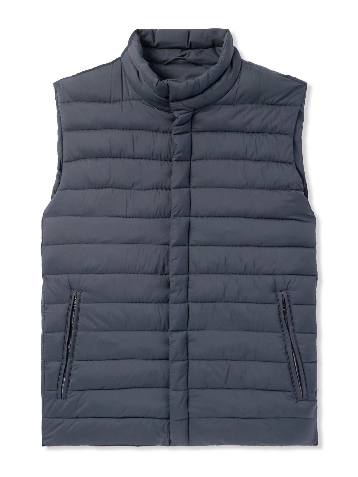 Herno Lo Smanicato Quilted Nylon Gilet In Blue