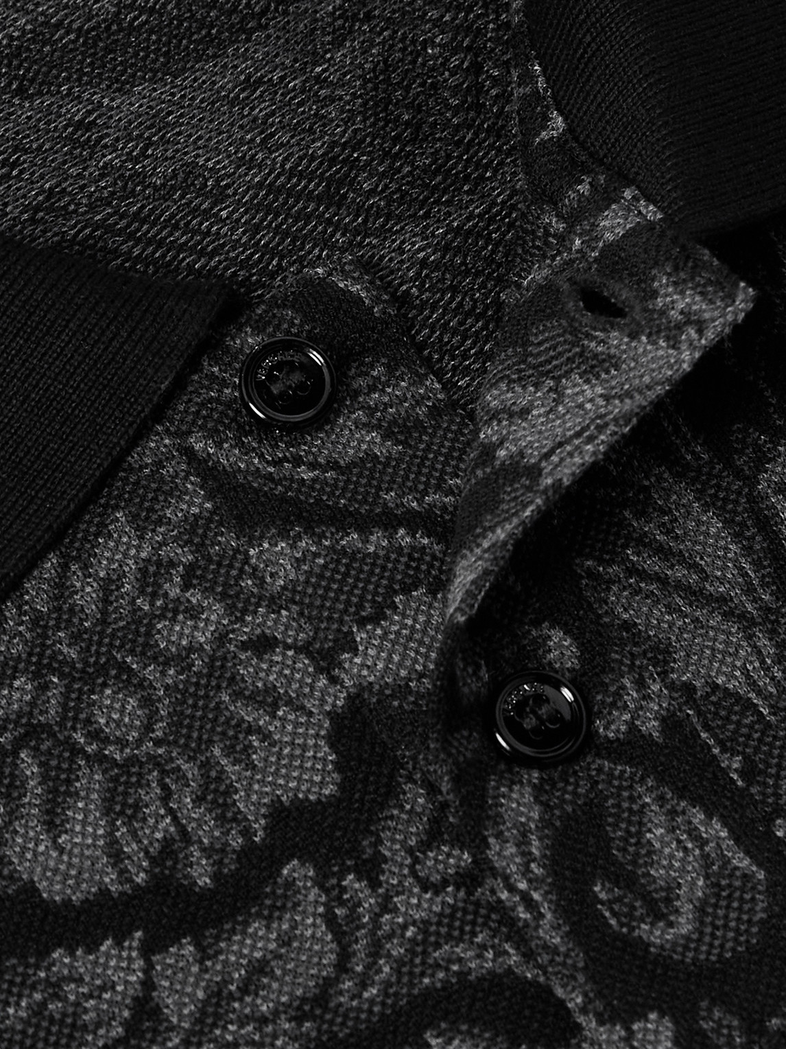 Versace Barocco Print Polo T-shirt In Grey