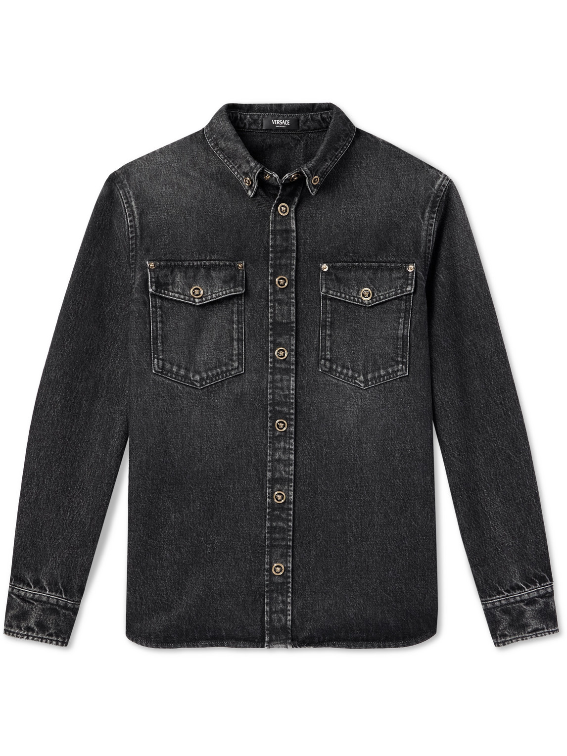 Button-Down Collar Denim Overshirt