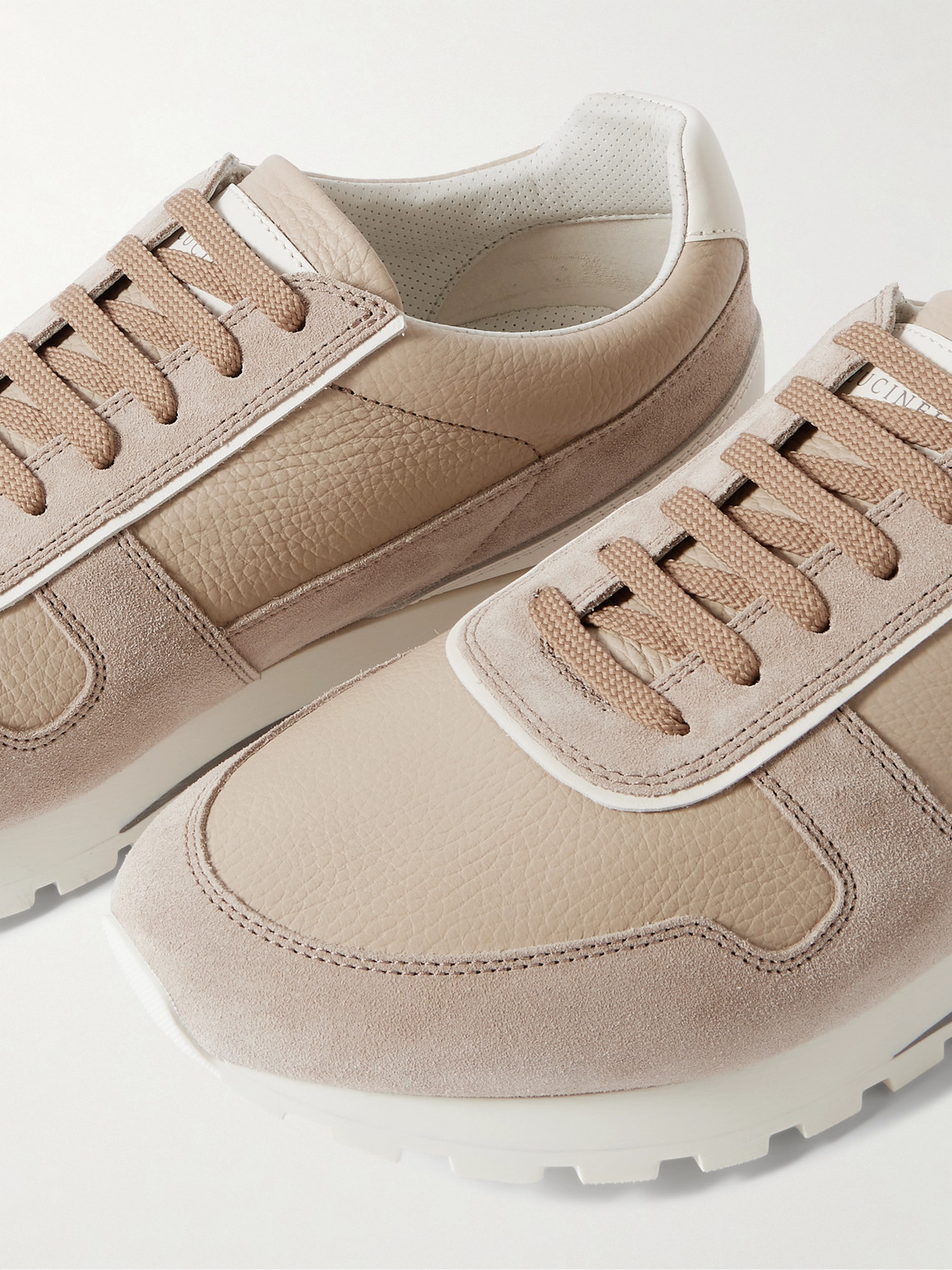 Brunello Cucinelli - Olimpo Textured-Leather and Suede Sneakers
