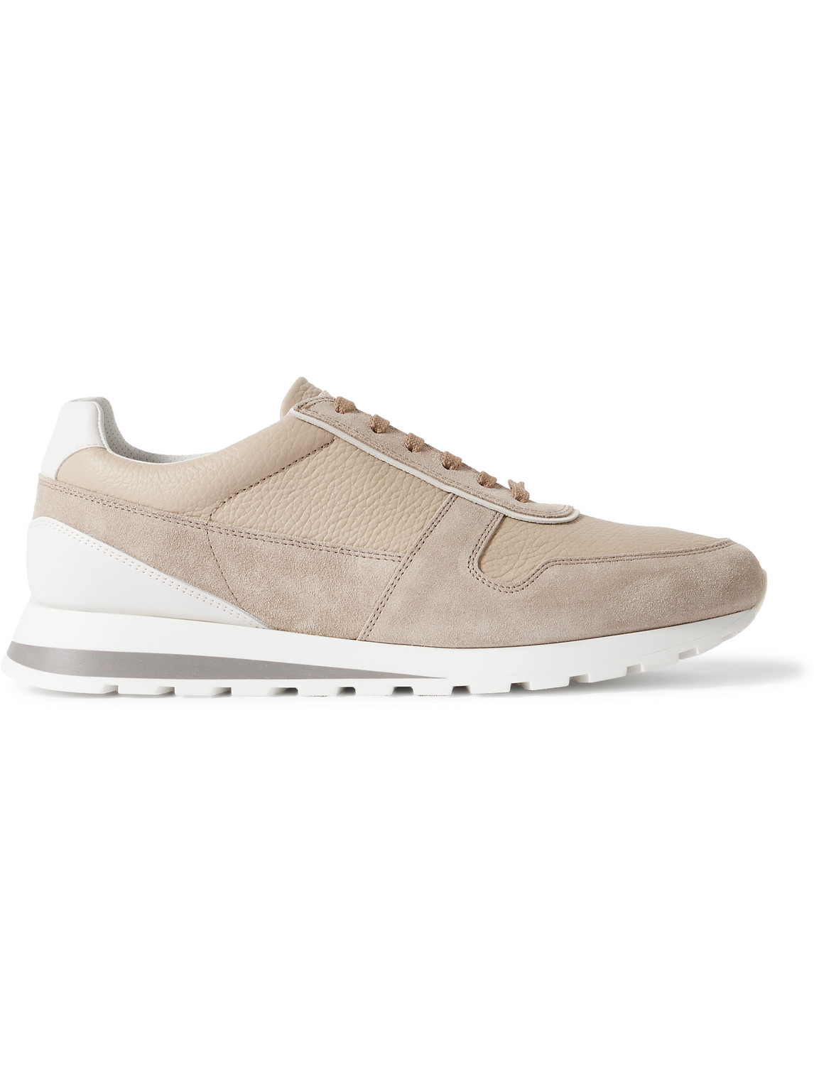 Brunello Cucinelli - Olimpo Textured-Leather and Suede Sneakers