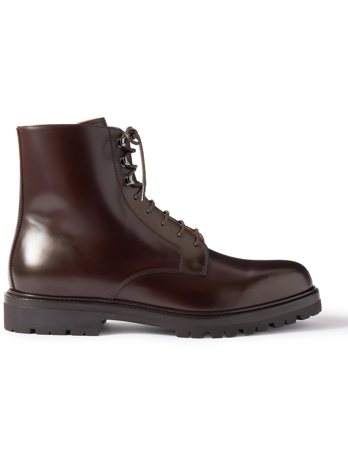 Brunello Cucinelli Leather Lace-up Boots In Brown