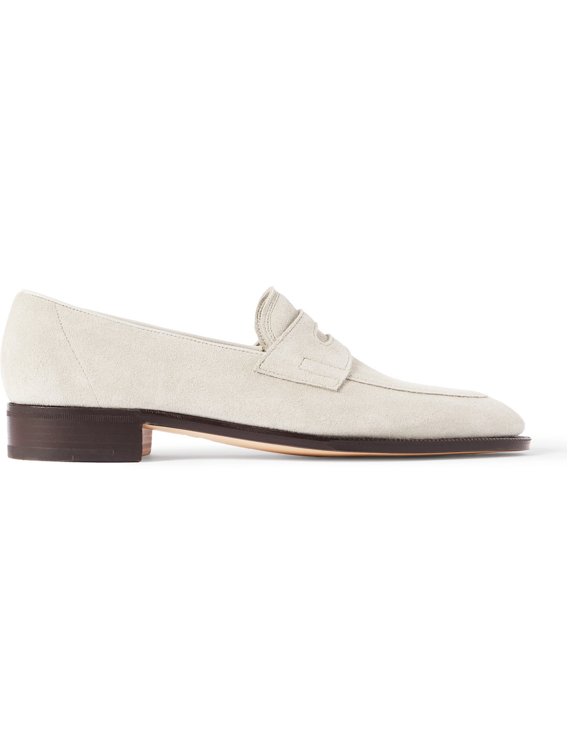 John Lobb James Suede Penny Loafers In Neutrals