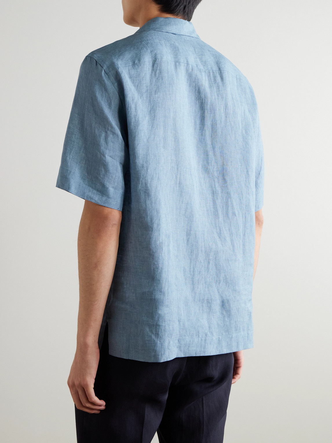 PAUL SMITH CONVERTIBLE-COLLAR LINEN SHIRT