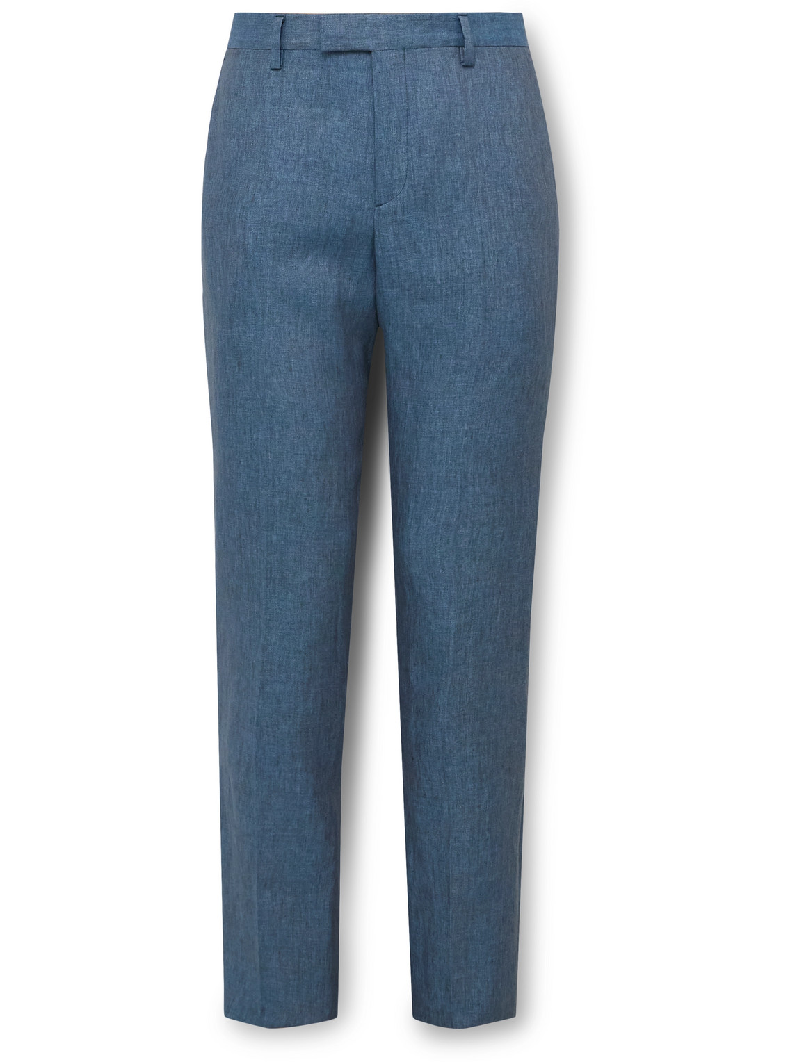 Paul Smith Slim-fit Tapered Linen Trousers In Blue