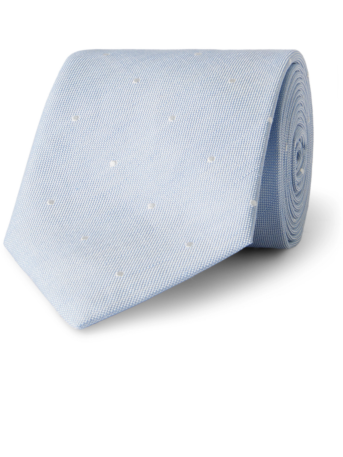 Paul Smith 8cm Embroidered Silk And Linen-blend Tie In Blue