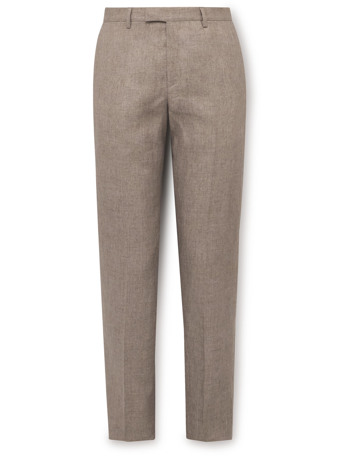 Paul Smith Slim-fit Tapered Linen Trousers In Brown