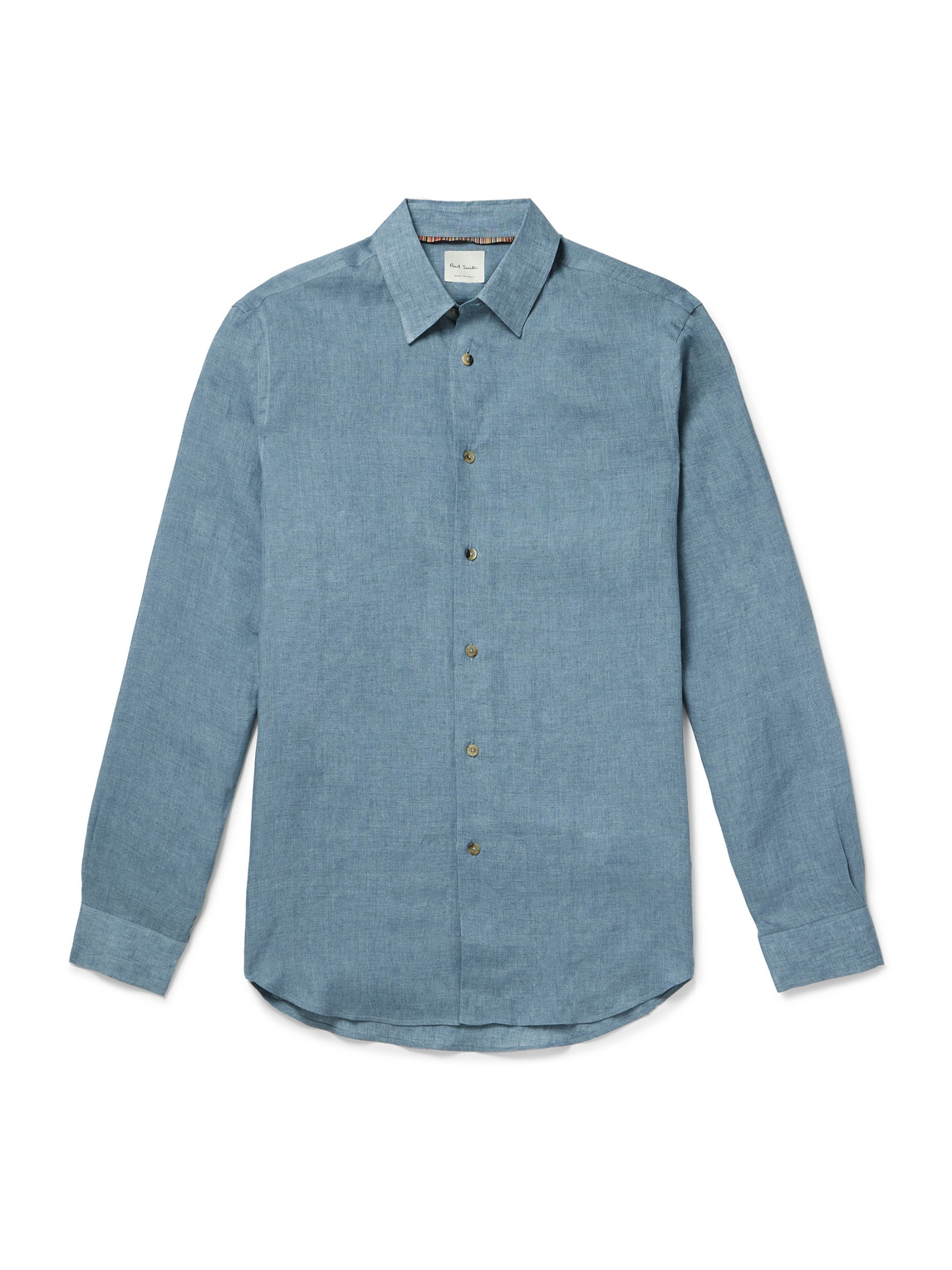 Paul Smith Linen Shirt In Blue