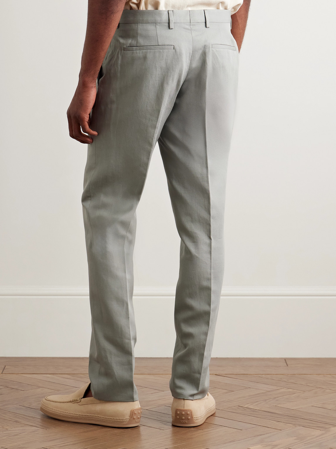 Paul Smith Slim-fit Linen, Cotton And Lyocell-blend Suit Trousers In Green