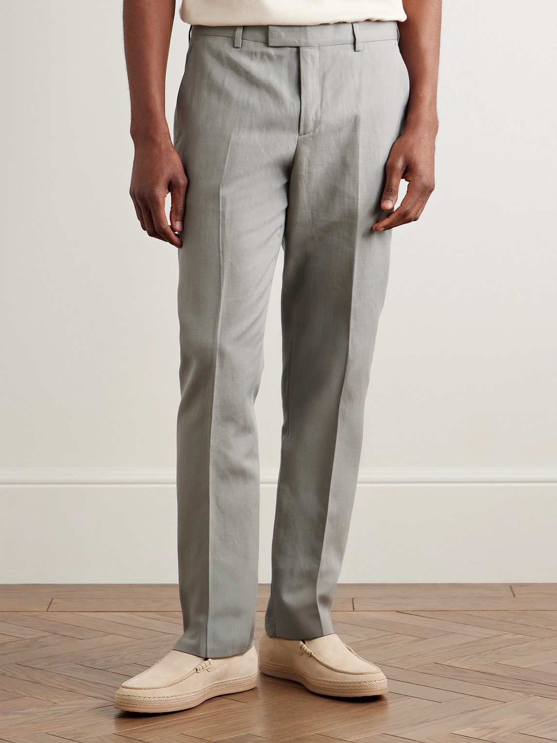 Paul Smith Slim-fit Linen, Cotton And Lyocell-blend Suit Trousers In Green