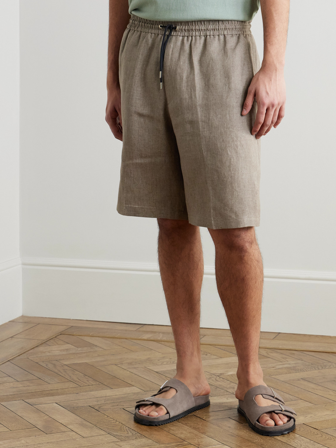 PAUL SMITH STRAIGHT-LEG LINEN DRAWSTRING SHORTS