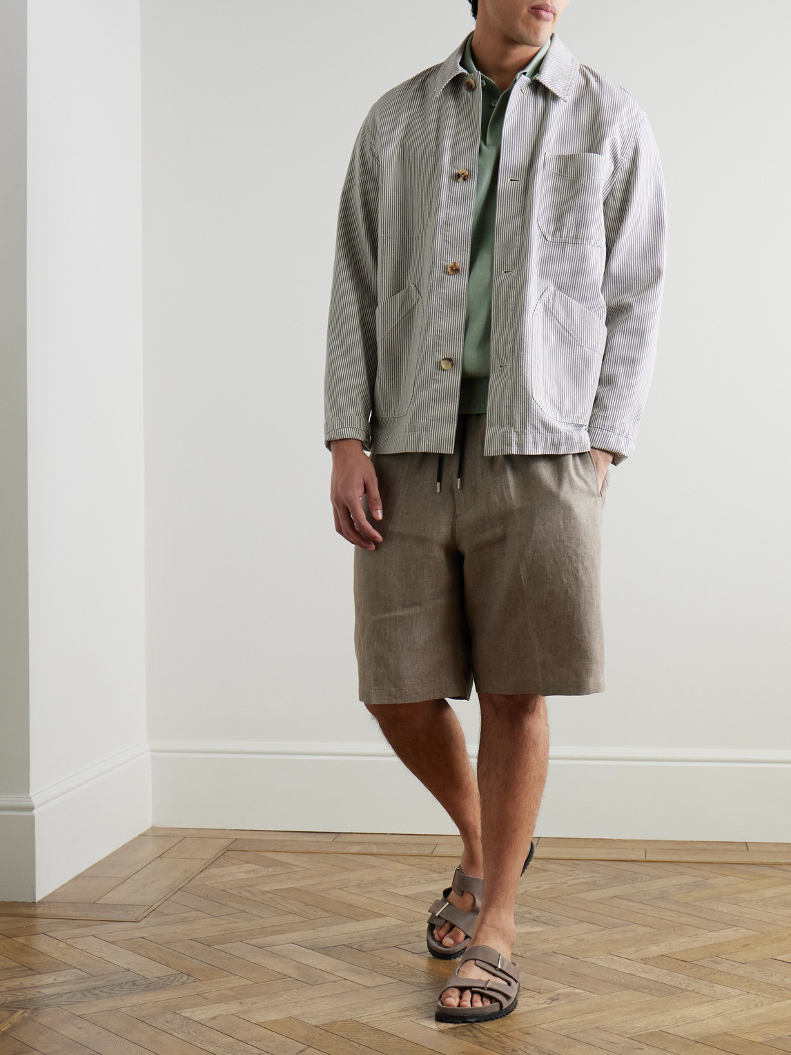 PAUL SMITH STRAIGHT-LEG LINEN DRAWSTRING SHORTS