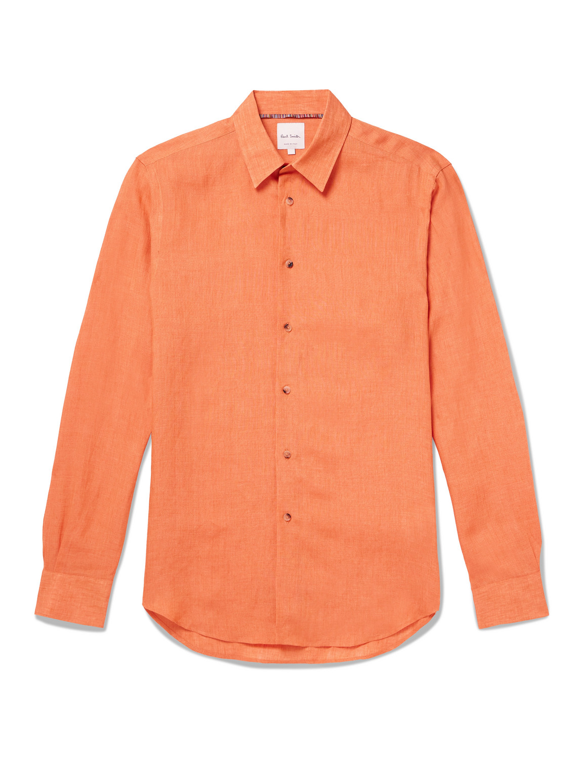 Paul Smith Linen Shirt In Orange