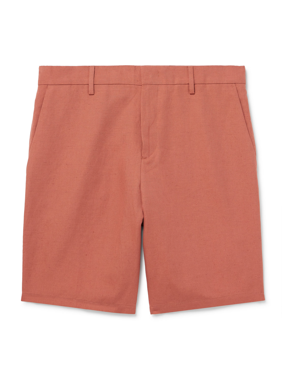 Paul Smith Straight-leg Linen, Cotton And Lyocell-blend Shorts In Red