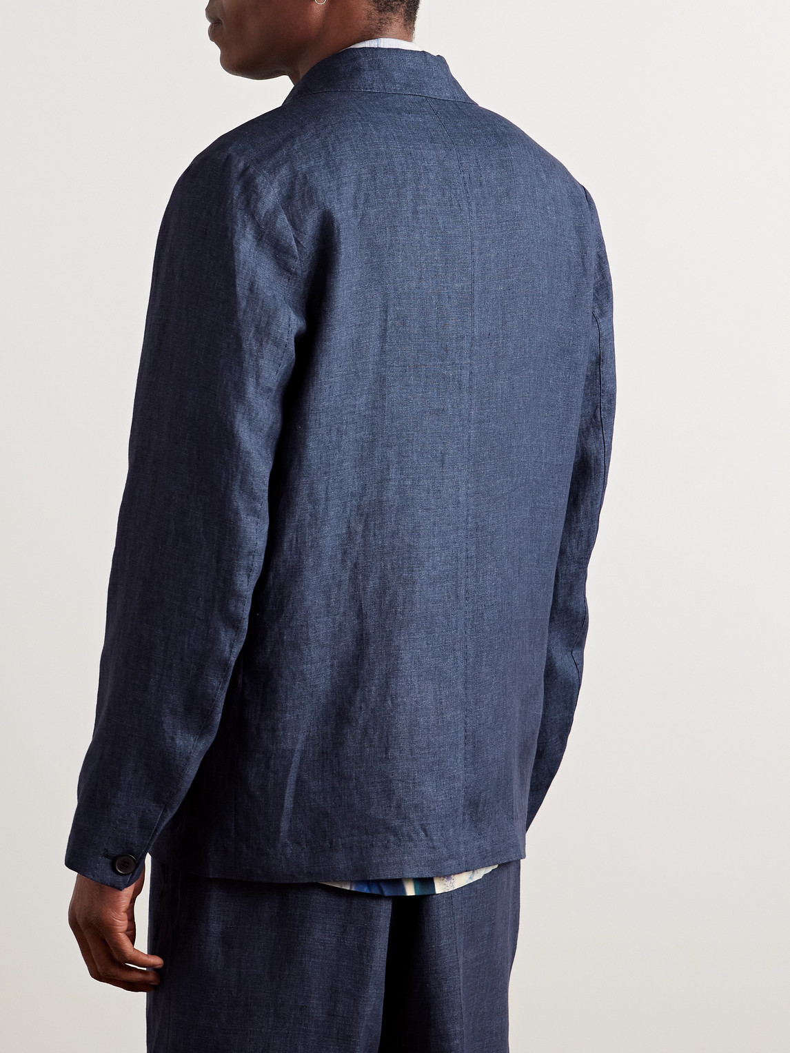 Shop Paul Smith Delave Linen Chore Jacket In Blue