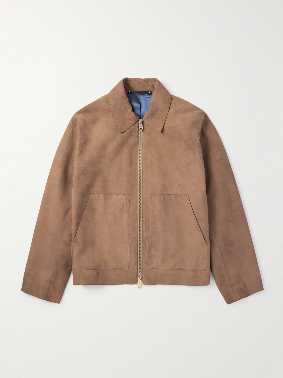 Paul Smith Suede Bomber Jacket In Brown