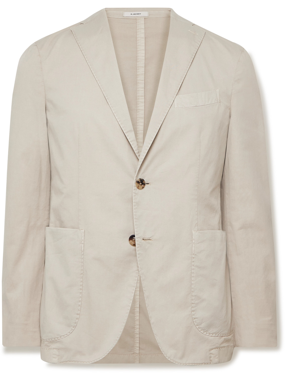 Unstructured Garment-Dyed Cotton-Blend Twill Suit Jacket