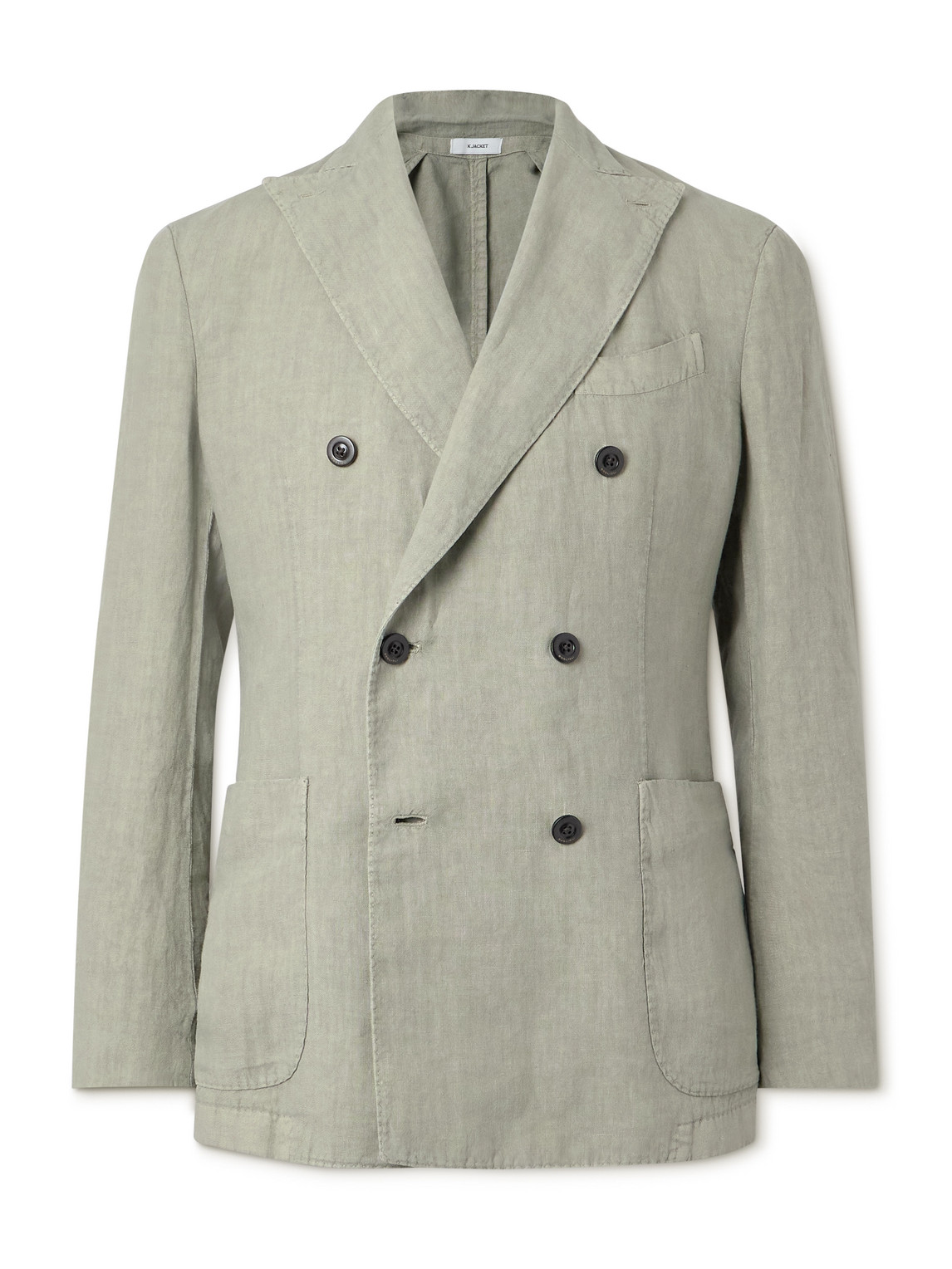 Boglioli Double-breasted Garment-dyed Linen Suit Jacket In Unknown