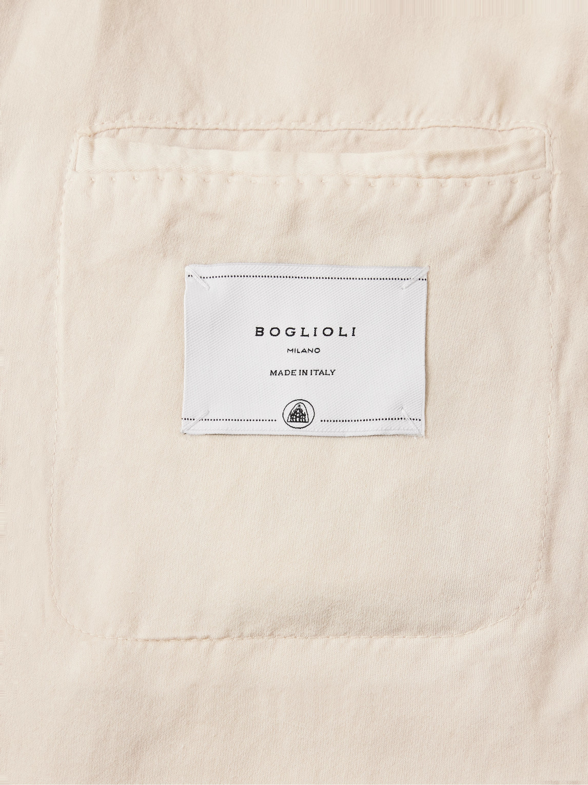 Boglioli Double-breasted Garment-dyed Cotton And Linen-blend Blazer In Neutrals