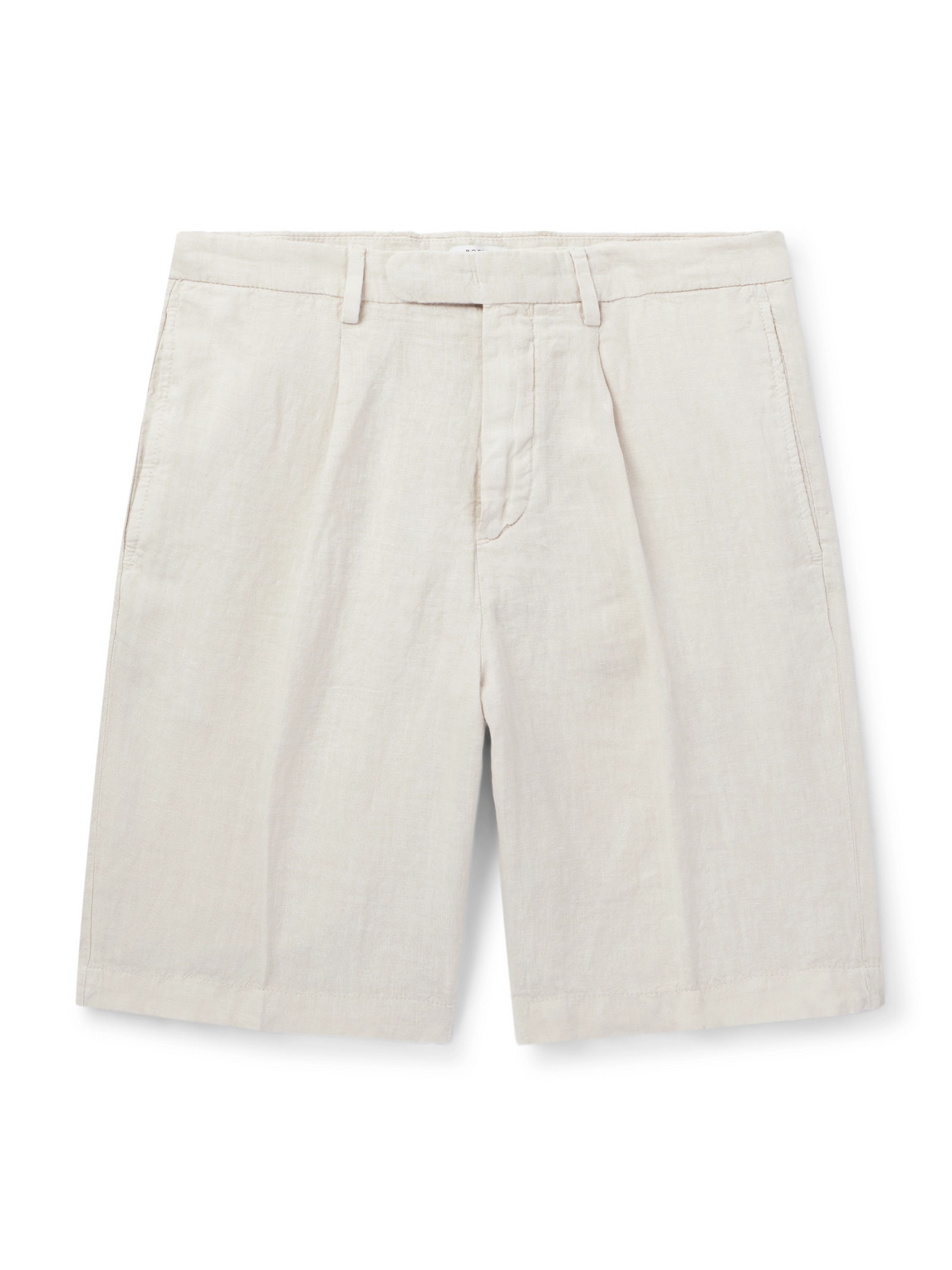 Straight-Leg Linen Shorts