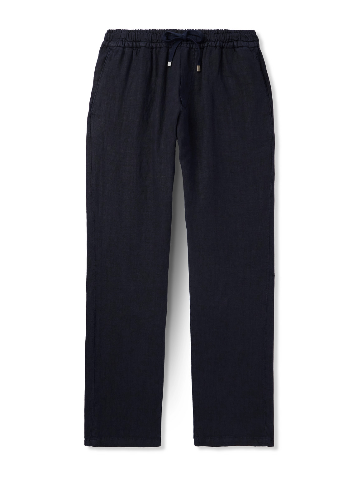 Straight-Leg Linen Drawstring Trousers