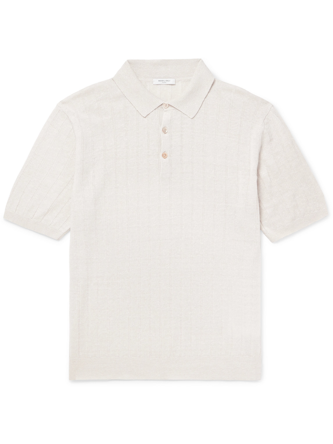 Ribbed Linen and Cotton-Blend Polo Shirt