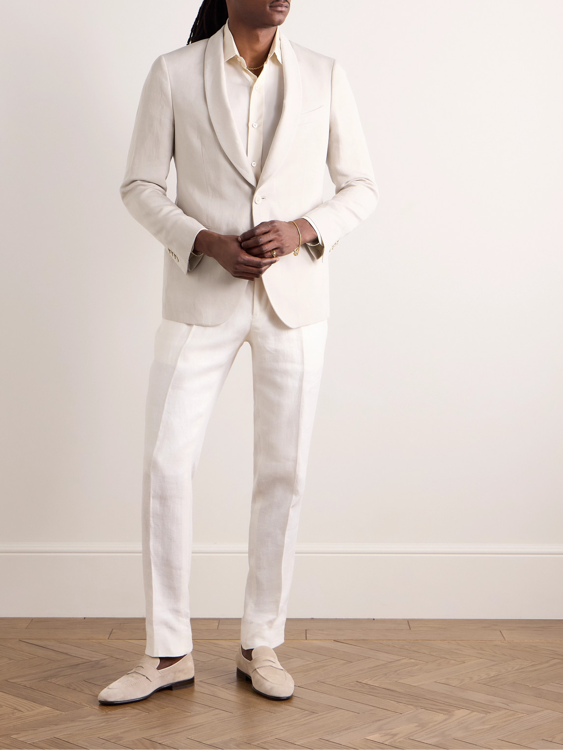 Boglioli Lyocell And Linen-blend Suit Jacket In Neutrals