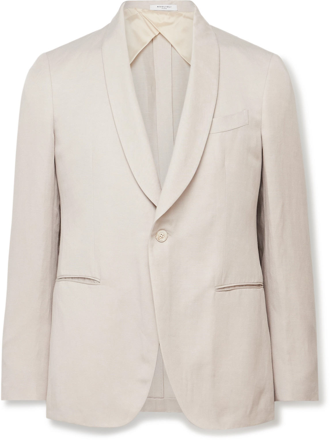 Boglioli Lyocell And Linen-blend Suit Jacket In Neutrals