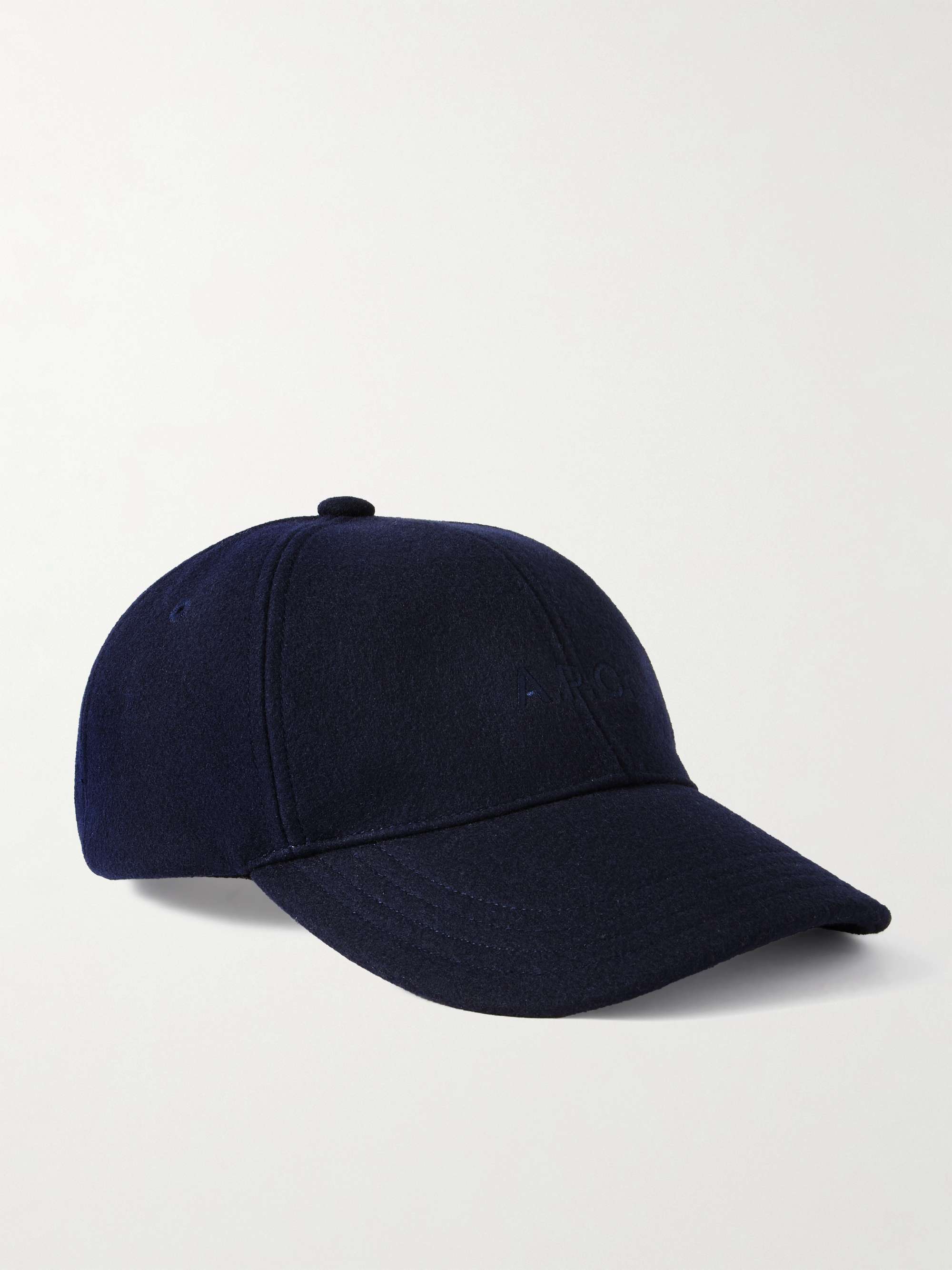 A.P.C. デニム ベースボールキャップ ロゴアップリケ付き
